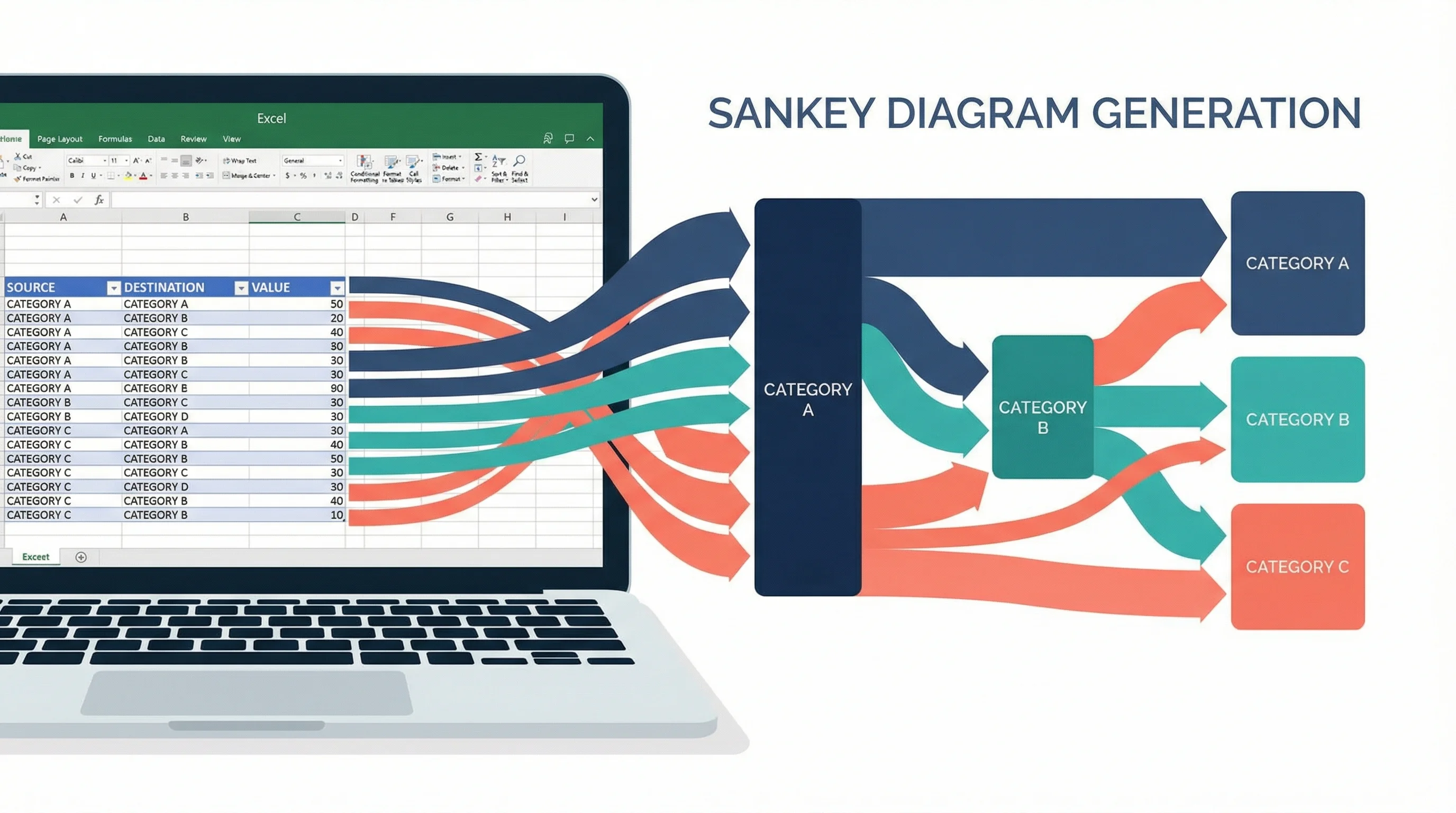 How to Create a Sankey Diagram in Excel: Step-by-Step Guide (2026)