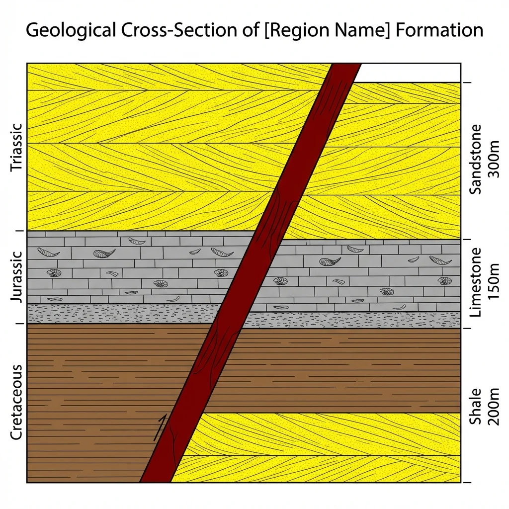 Geological strata and rock layer diagram