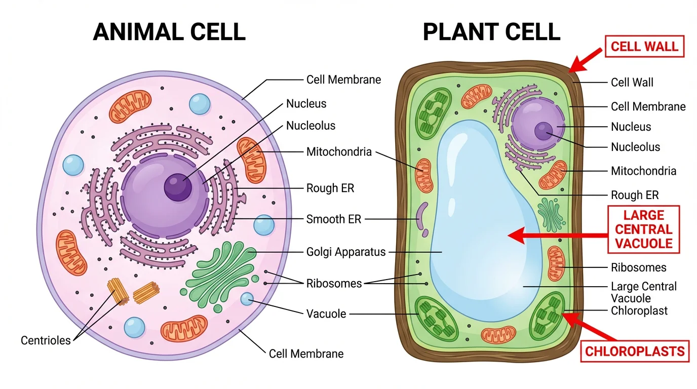 Animal vs Plant Cell Comparison