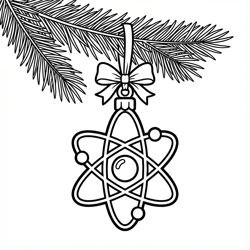 Black and white coloring page showing wrapped gift boxes decorated with periodic table element symbols. Six gift boxes of different sizes are stacked together. Each box displays a chemical element symbol with its atomic number: Au (gold, 79), Ag (silver, 47), Fe (iron, 26), Cu (copper, 29), Na (sodium, 11), and K (potassium, 19). Decorative ribbons with bows sit on top of each box. The boxes are arranged in a festive pile. Clean line art ready for coloring.