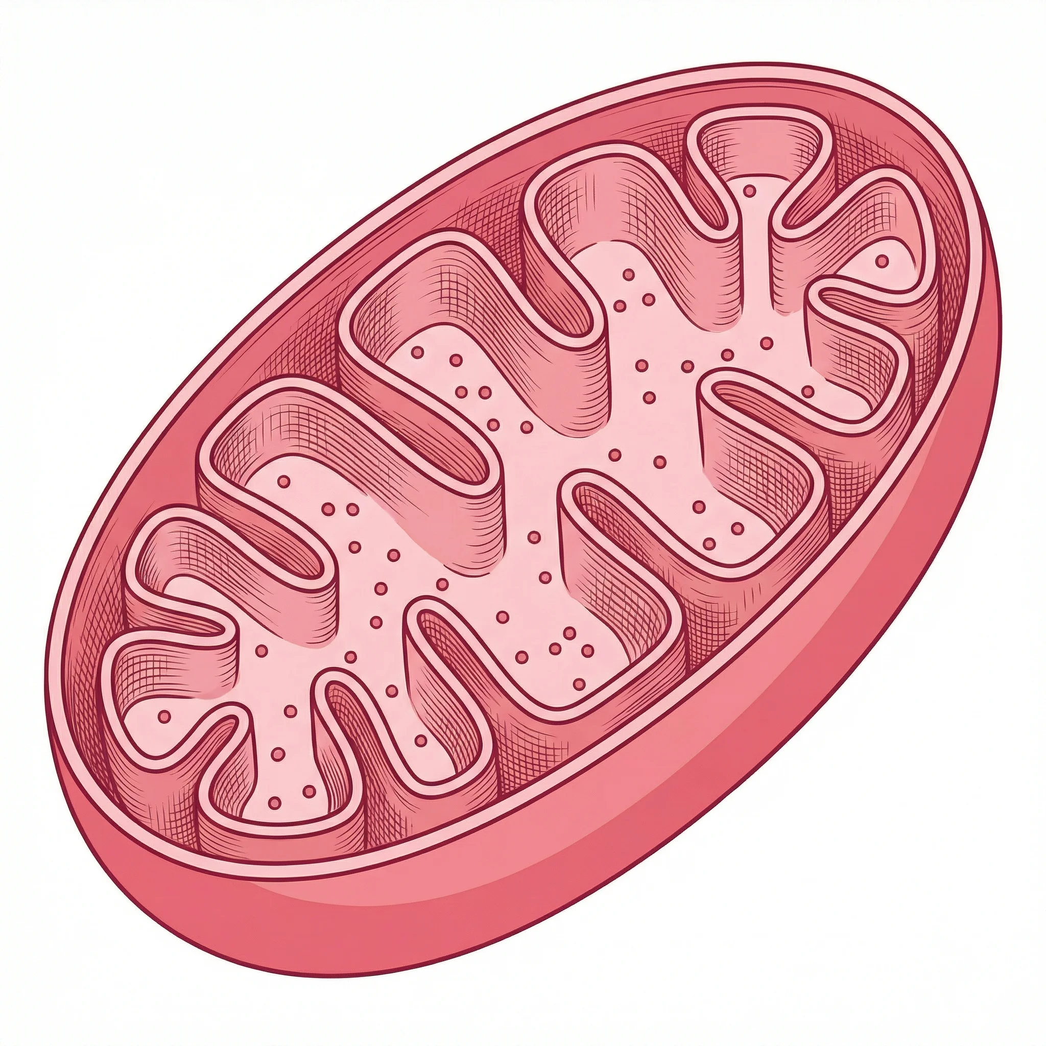 Black and white worksheet showing a mitochondrion cross-section without labels. The bean-shaped organelle displays outer membrane, inner membrane with cristae folds, matrix space, and visible ribosomes. Blank lines with arrows point to each structure for student labeling exercises. Clean line art style suitable for printing.